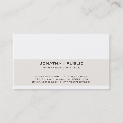 Modern Elegant Minimal Plain Professional Design Business Card