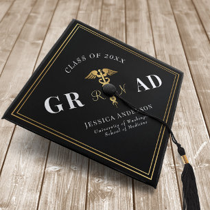 Modern Elegant Minimal Simple Nurse School Graduation Cap Topper