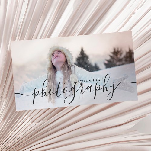 Modern elegant minimal  simple photography business card