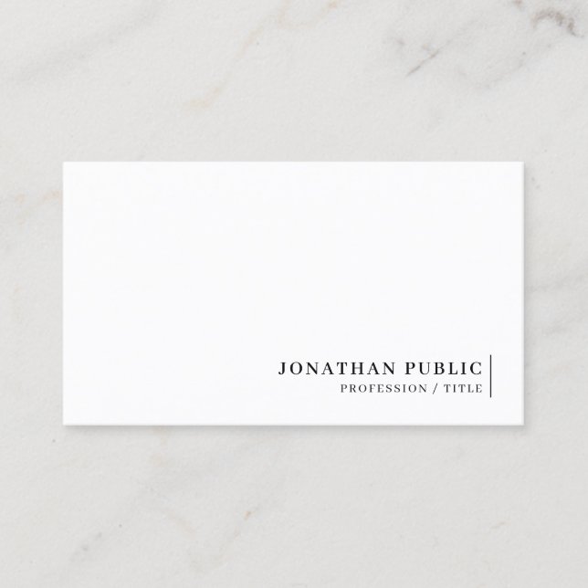 Modern Elegant Minimal Sleek Template Professional Business Card (Front)