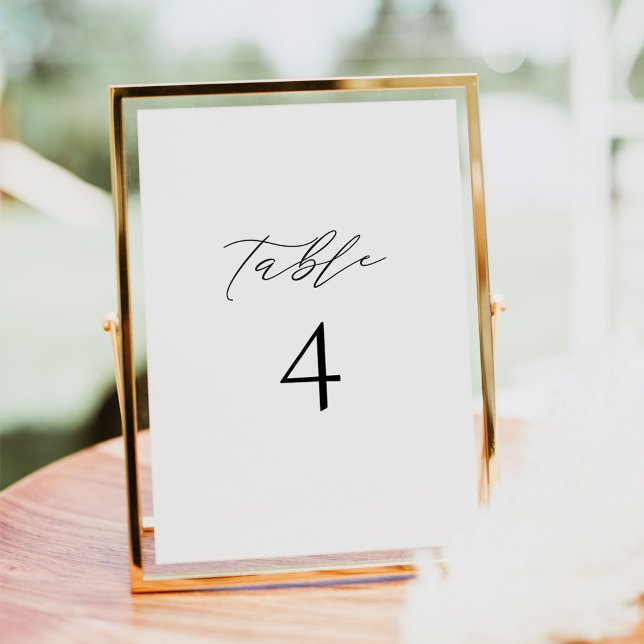 Modern Elegant Minimal Table Number Card (Creator Uploaded)