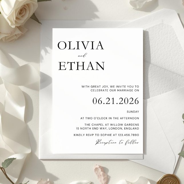 Modern Elegant Minimal Wedding Invitation (Creator Uploaded)