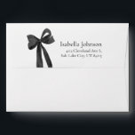 Modern Elegant Minimalist Black Bow Return Address Envelope<br><div class="desc">💌 Modern Elegant Minimalist Black Bow Return Address Envelope 🎀✨ Add a chic and sophisticated touch to your mail with this modern black bow return address envelope 🖤✉️. Featuring a sleek minimalist design, this envelope is perfect for bridal showers, weddings, and special occasions 💍🎉. The elegant black bow detail adds...</div>