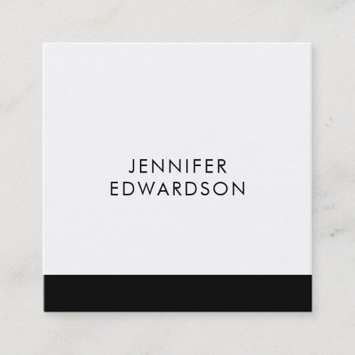 Modern elegant minimalist black white professional square business card