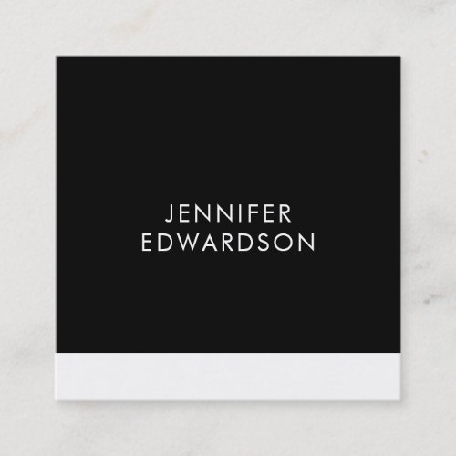 Modern elegant minimalist black white professional square business card