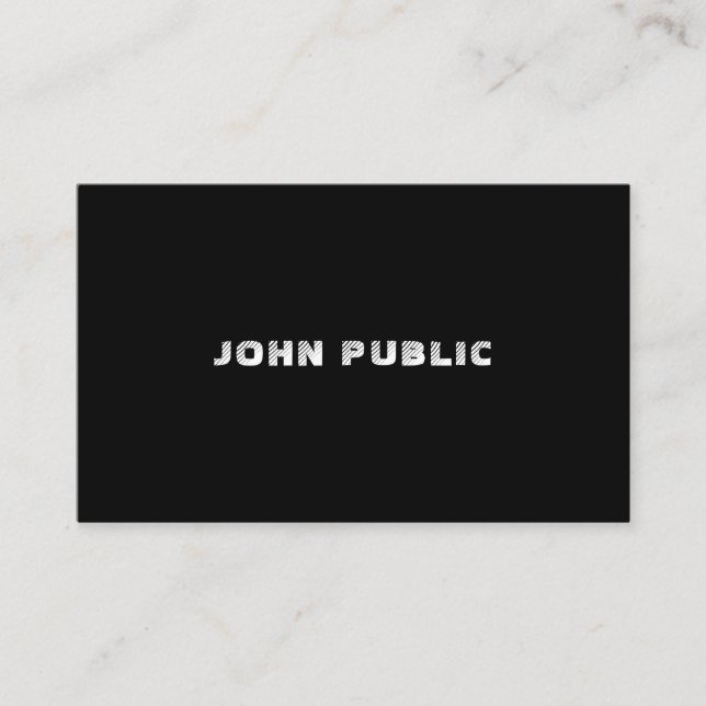 Modern Elegant Minimalist Black White Template B&W Business Card (Front)