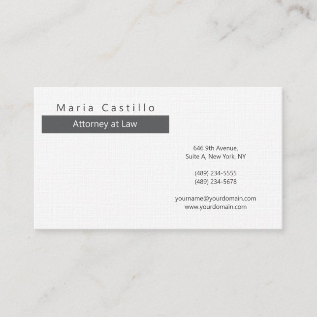 Modern Elegant Minimalist Business Card (Front)