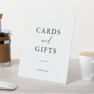 Modern Elegant Minimalist Cards & Gifts Pedestal Sign