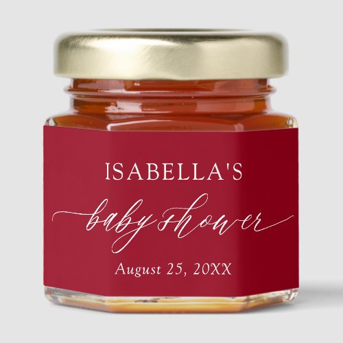 Modern Elegant Minimalist Carmine Red Baby Shower