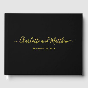 Modern Elegant Minimalist Chic Personalize Wedding Foil Guest Book