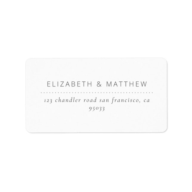Modern Elegant Minimalist Chic Return Address Label (Front)