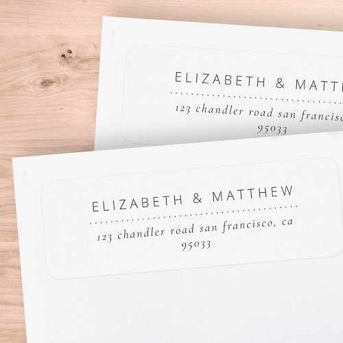 Modern Elegant Minimalist Chic Return Address Label