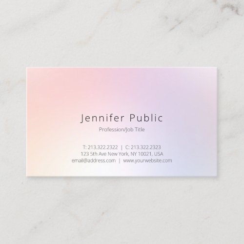 Modern Elegant Minimalist Colorful Template Simple Business Card