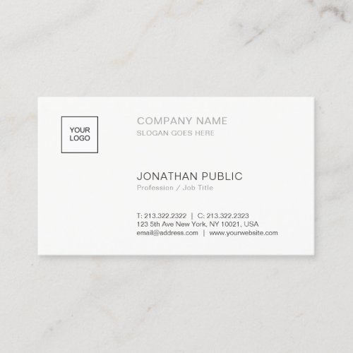 Modern Elegant Minimalist Company Template Simple Business Card