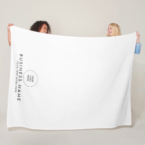 Modern Elegant Minimalist Custom Logo Here Large Fleece Blanket