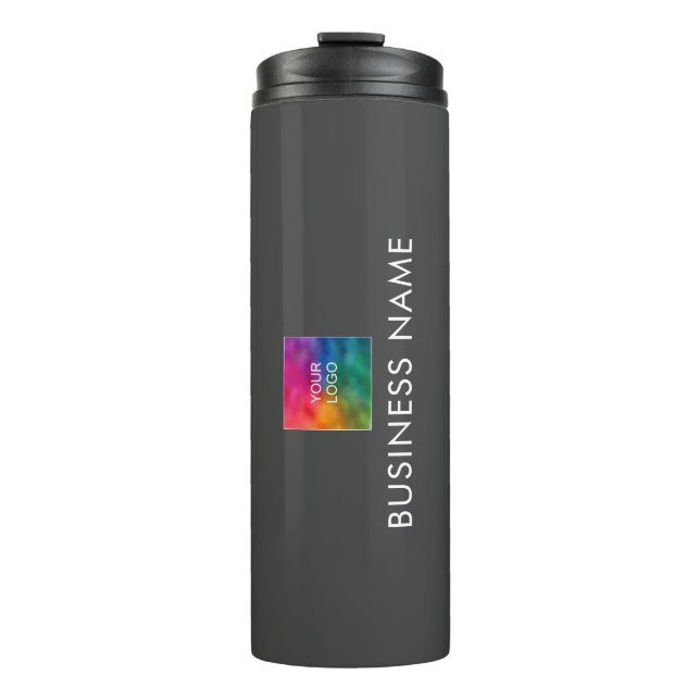 Modern Elegant Minimalist Design Business Logo Thermal Tumbler (Front)
