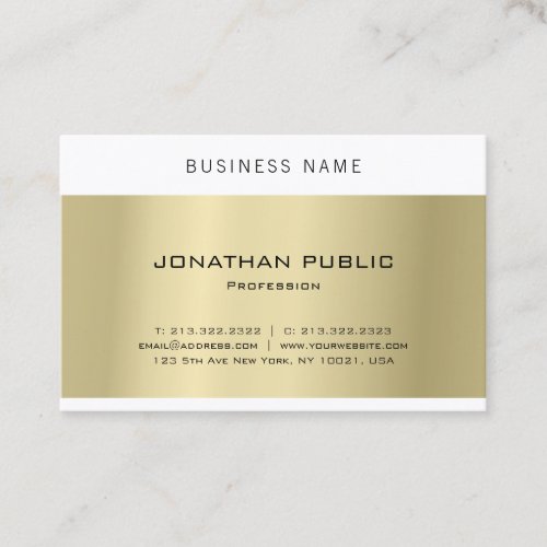 Modern Elegant Minimalist Design Gold Plain Luxury Business Card