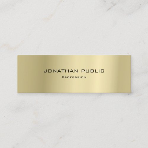 Modern Elegant Minimalist Design Gold Plain Luxury Mini Business Card