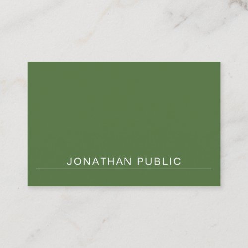 Modern Elegant Minimalist Design Green Trendy Business Card