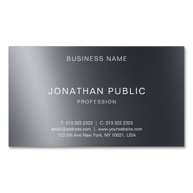 Modern Elegant Minimalist Design Professional Business Card Magnet (Front)