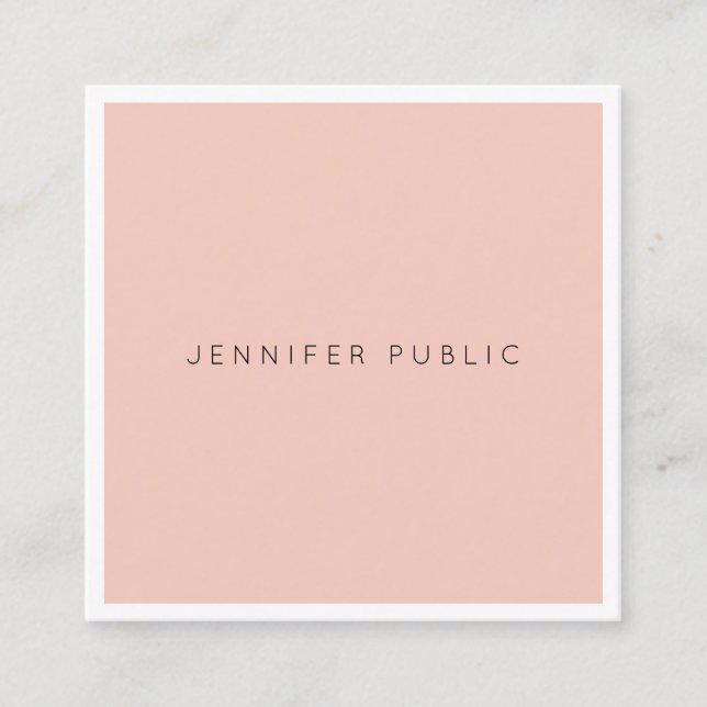 Modern Elegant Minimalist Design Professional Luxe Square Business Card (Front)