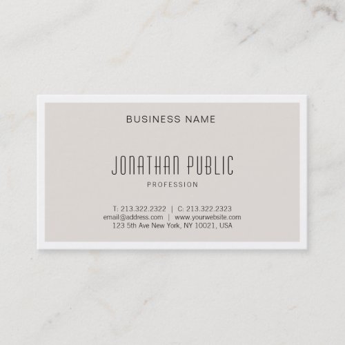 Modern Elegant Minimalist Design Simple Plain Luxe Business Card