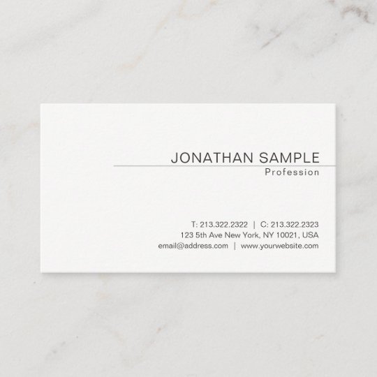 Modern Elegant Minimalist Design Trendy Plain Business Card Zazzle Com