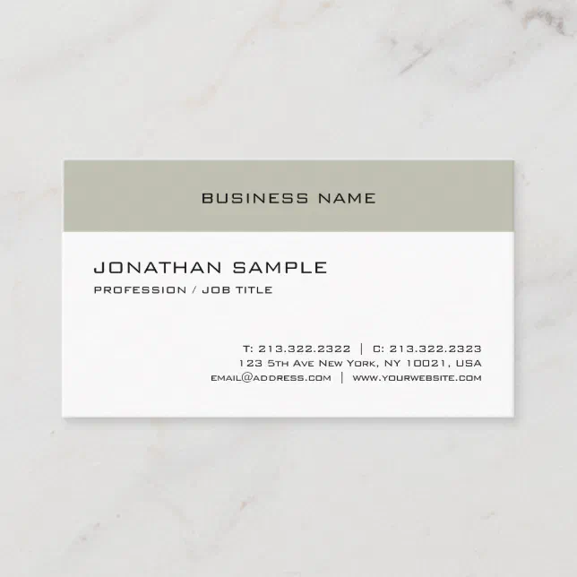 Modern Elegant Minimalist Design Trendy Template Business Card | Zazzle
