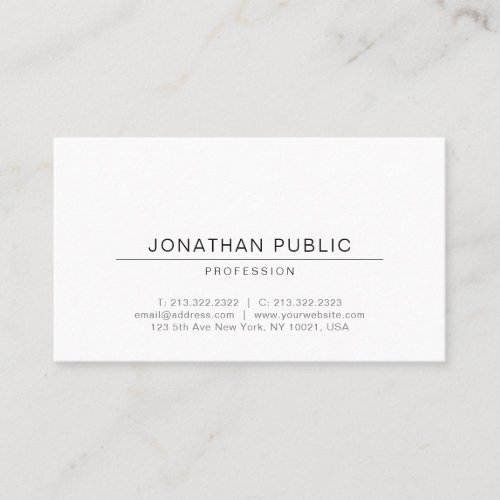 Modern Elegant Minimalist Design Trendy Template Business Card