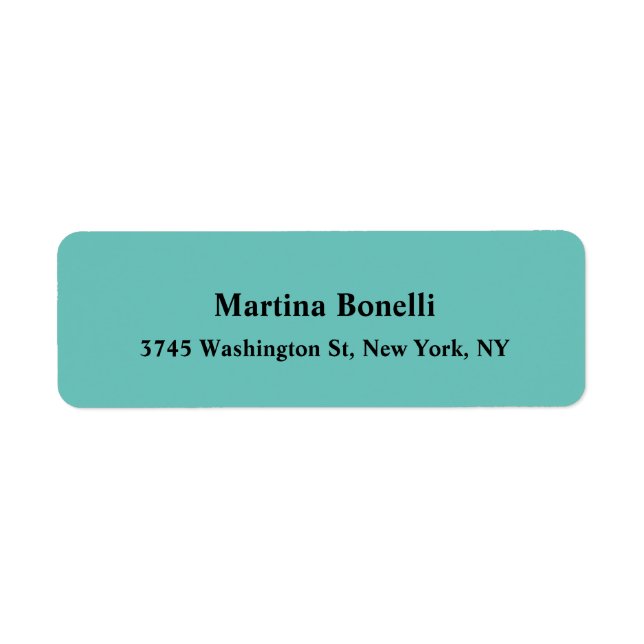 Modern Elegant Minimalist Exclusive Light Teal Label (Front)