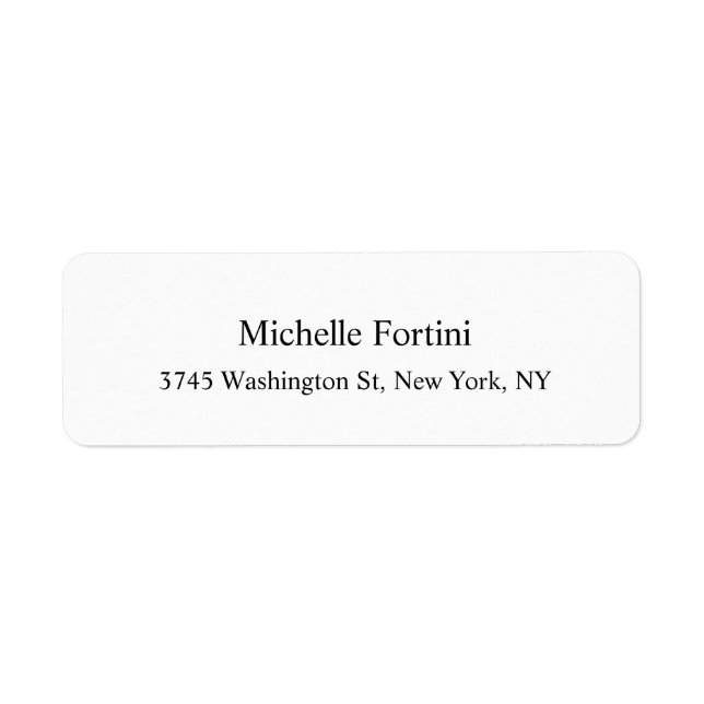 Modern Elegant Minimalist Exclusive Plain White Label (Front)