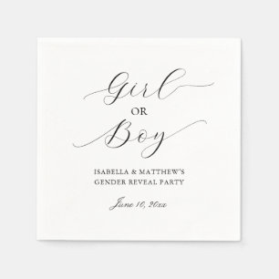 Modern Elegant Minimalist Gender Reveal Party Napkins