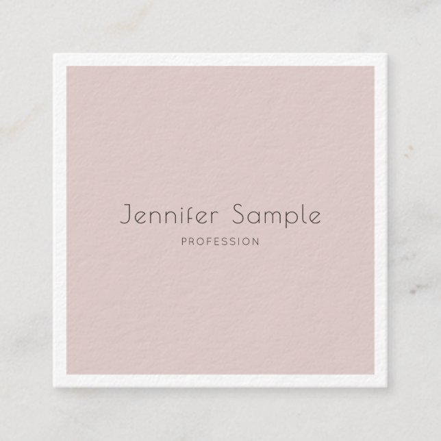 Modern Elegant Minimalist Glamor Luxury Template Square Business Card (Front)