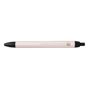 Modern Elegant Minimalist Gold Accent Pastel Blush Pen