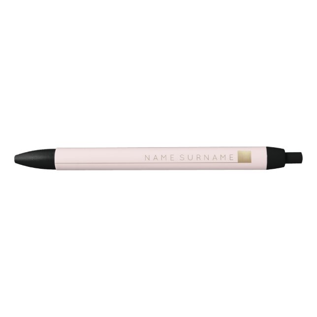 Modern Elegant Minimalist Gold Accent Pastel Blush Pen (Front)