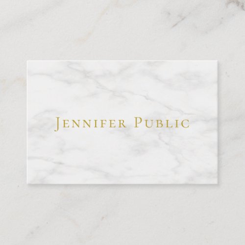 Modern Elegant Minimalist Gold And Marble Template Business Card