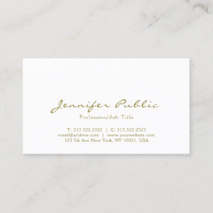 Modern Elegant Minimalist Gold Color Script Glossy Business Card