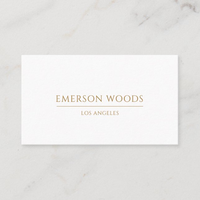 Modern Elegant Minimalist Gold Typography Business Card (Front)