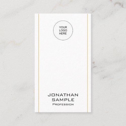 Modern Elegant Minimalist Gold Vertical Template Business Card