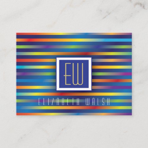 Modern Elegant Minimalist Gradient Lines 35 x 25 Business Card