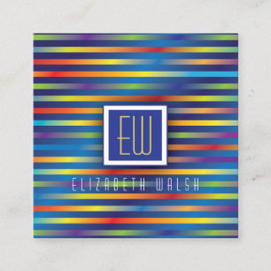 Modern Elegant Minimalist Gradient Lines Design-2 Square Business Card