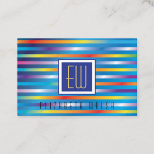Modern Elegant Minimalist Gradient Lines Euro Size Business Card
