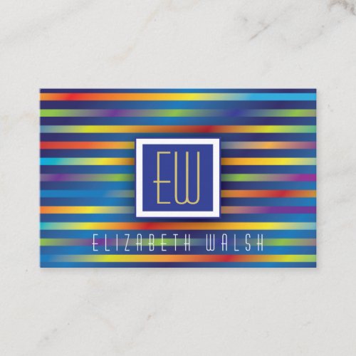 Modern Elegant Minimalist Gradient Lines Euro Size Business Card