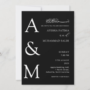 Modern Elegant Minimalist Islamic Nikkah Wedding  Invitation