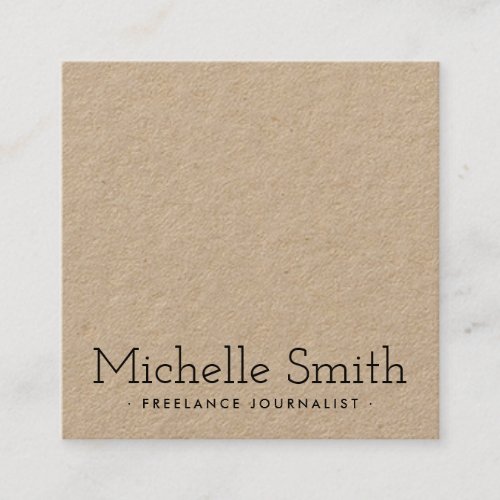 Modern elegant minimalist Kraft paper Square Business Card