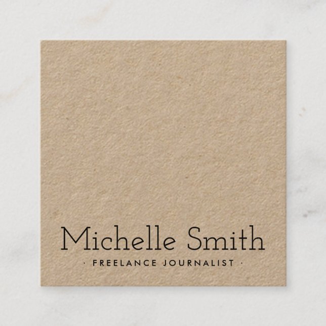 Modern elegant minimalist Kraft paper Square Business Card (Front)