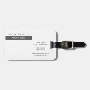 Modern Elegant Minimalist Luggage Tag