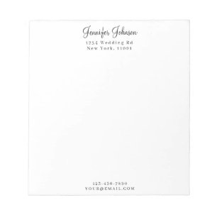 Modern Elegant Minimalist Personalized Notepad