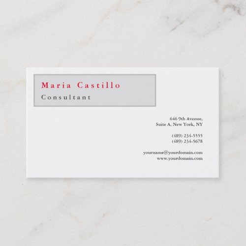 Modern Elegant Minimalist Plain Business Card