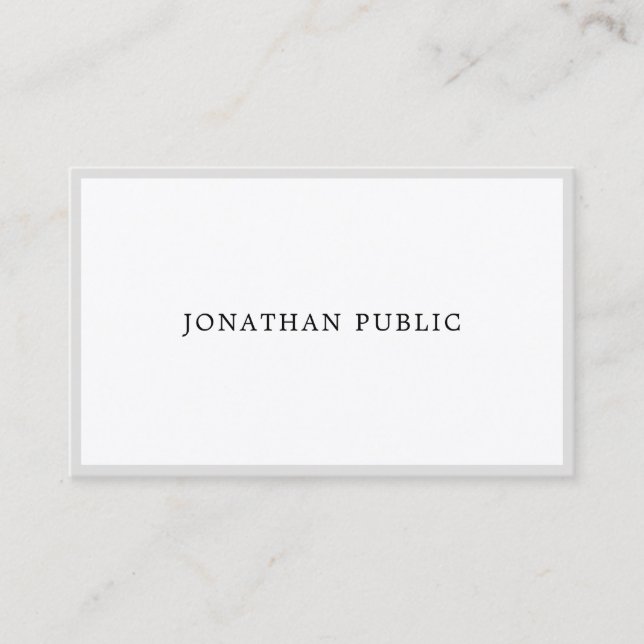 Modern Elegant Minimalist Plain Clean Trendy Luxe Business Card (Front)